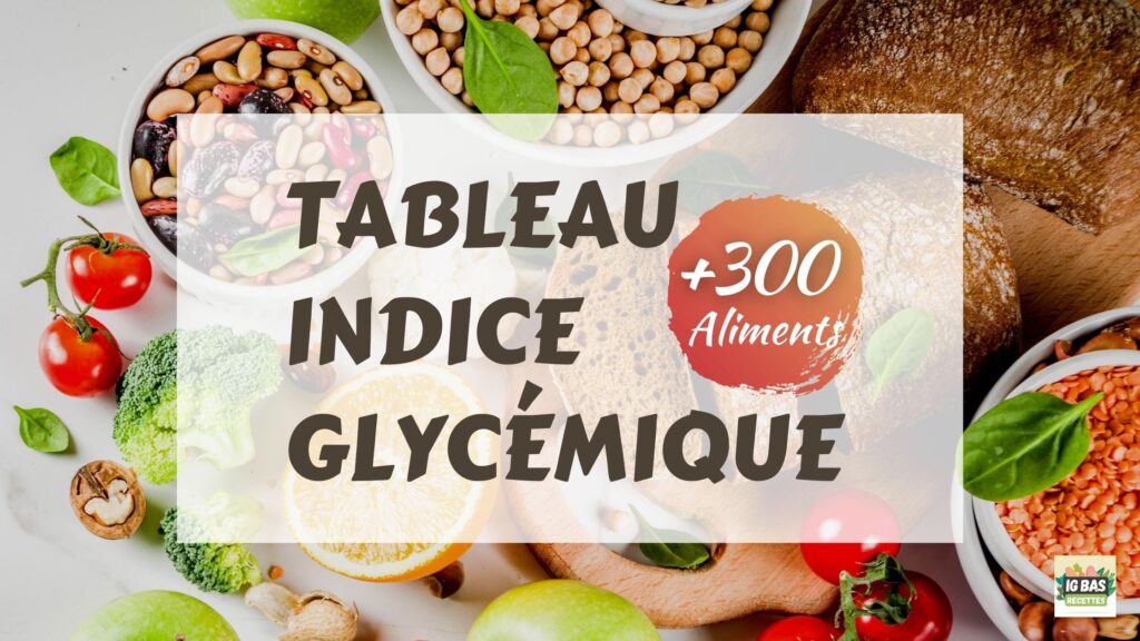 Tableaux des index glycémiques (IG) des aliments